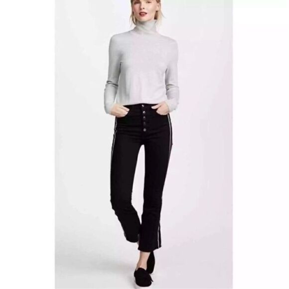 Veronica Beard Carolyn 10” Baby Bootcut Jeans in Raven (Black) Size 27 - Picture 1 of 12